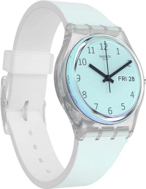 Swatch,Originals 34mm,34mm,Plastic,Blue,Pink,Sapphire,Crystal Glass,GE713