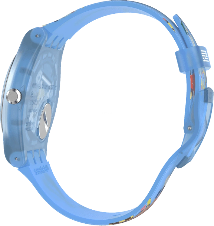Swatch,Originals 41mm,41mm,Plastic,Blue,Quartz,Sapphire,Crystal Glass,Round,SUOZ342