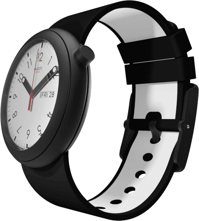 Swatch,Originals 45mm,45mm,Plastic,White,PNB700