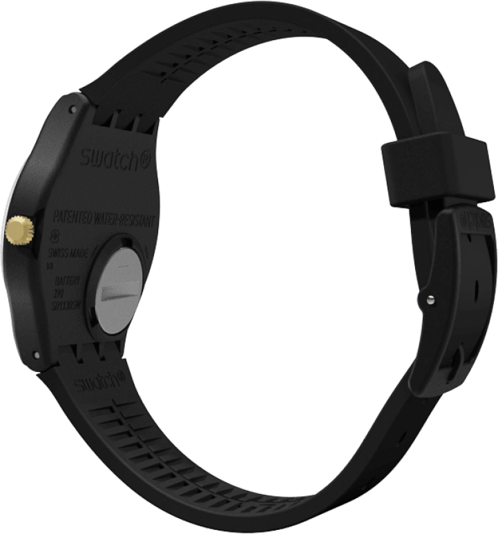 Swatch,Originals 34mm,34mm,Plastic,Black,Quartz,Round,GB274