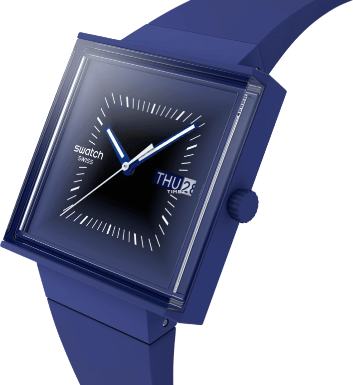 Swatch,Originals 41.80mm,41.80mm,Plastic,Blue,Quartz,Date,Day,SO34N700