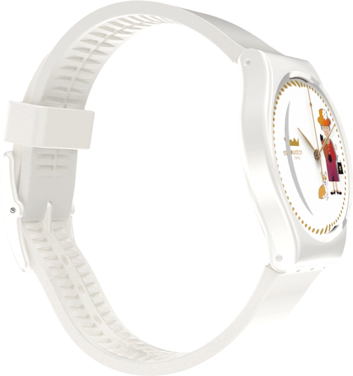 Swatch,Other 34mm,34mm,Plastic,White,Sapphire,Crystal Glass,GZ711