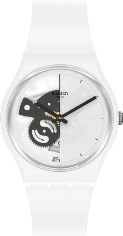 Swatch,Originals 34mm,34mm,Bioceramic,Ceramic,White,Quartz,Round,SO31W101
