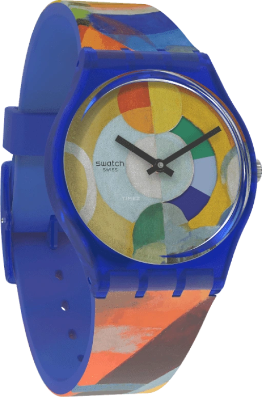 Swatch,Originals 34mm,34mm,Plastic,Multi-Color,Quartz,Sapphire,Crystal Glass,Round,GZ712