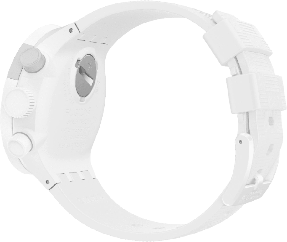 Swatch,THE BOLD 47mm,47mm,Plastic,White,Sapphire,Crystal Glass,SB02W400