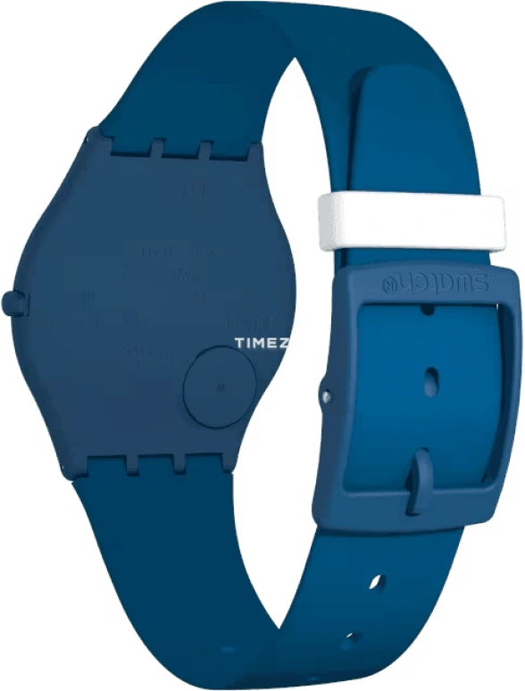 Swatch,SKIN 34mm,34mm,Plastic,White,Quartz,Tonneau,Blue,SFN124