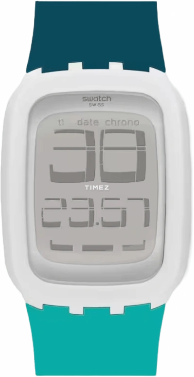 Swatch,DIGITAL 39mm,39mm,Plastic,Grey,Quartz,Other,White,SURW115