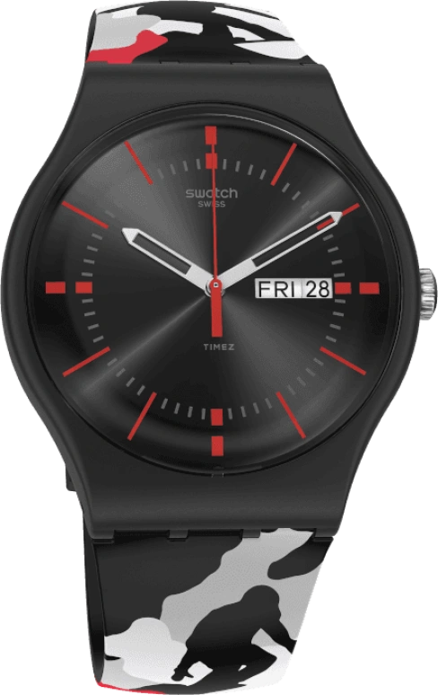 Swatch,Originals 41mm,41mm,Plastic,Black,SUOB714C
