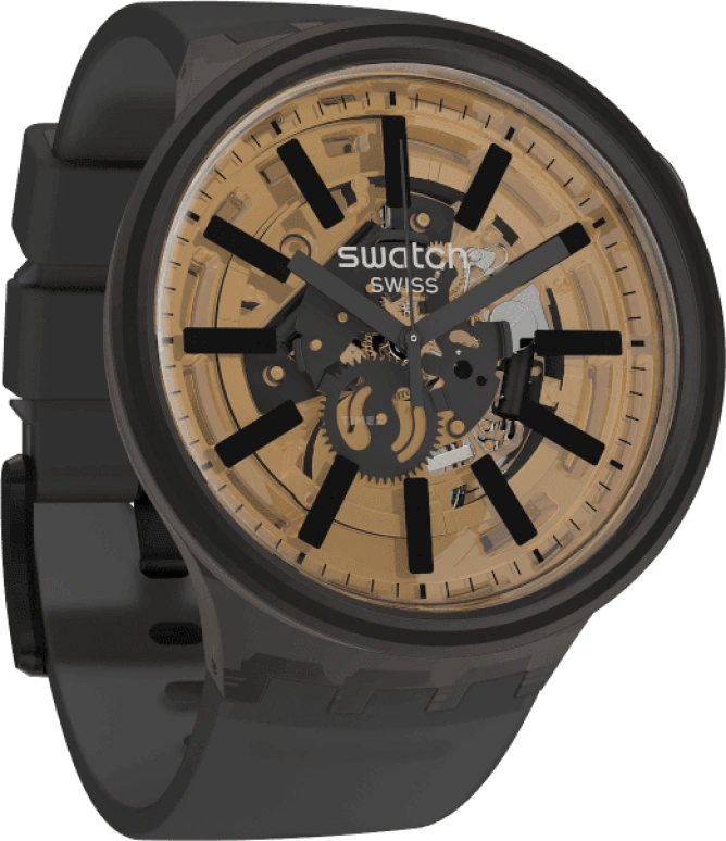 Swatch,THE BOLD 47mm,47mm,Plastic,Coffee,Brown,SO27B115