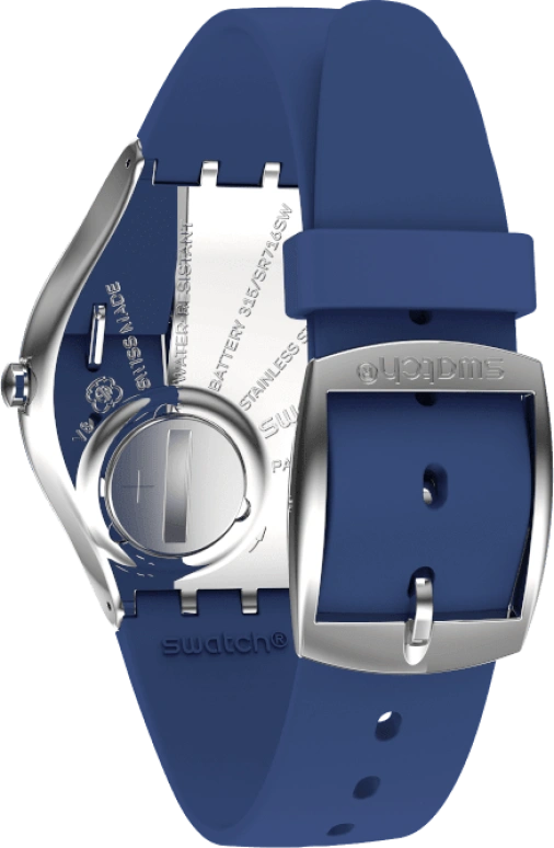 Swatch,SKIN 38mm,38mm,Blue,Sapphire,Crystal Glass,SYXS132