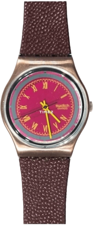 Swatch,Other 34mm,34mm,Plastic,Red,Grey,Quartz,Crystal Glass,Tonneau,GX118