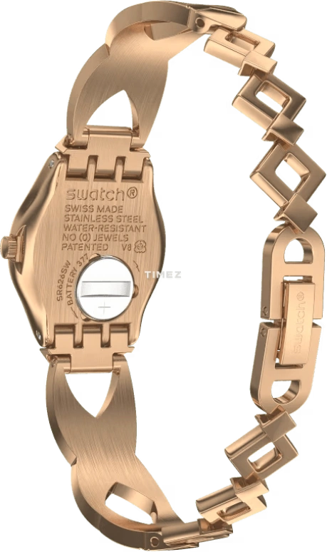 Swatch,IRONY 25mm,25mm,Stainless Steel,Gold,Quartz,Tonneau,Rose Gold,YSG165G