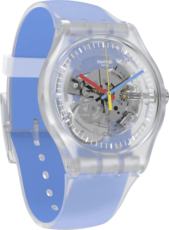 Swatch,Originals 41mm,41mm,Plastic,Skeleton,Quartz,Round,Transparent,SUOK156