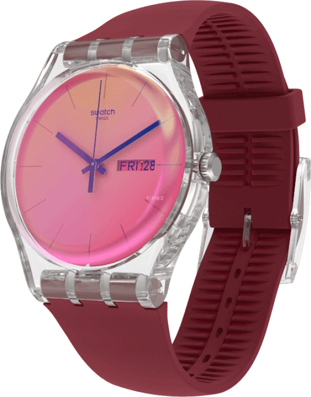 Swatch,Originals 41mm,41mm,Plastic,Pink,Sapphire,Crystal Glass,SUOK717