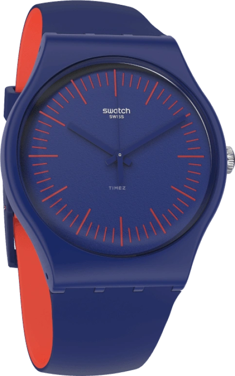 Swatch,Originals 41mm,41mm,Plastic,Blue,Sapphire,Crystal Glass,SUON146