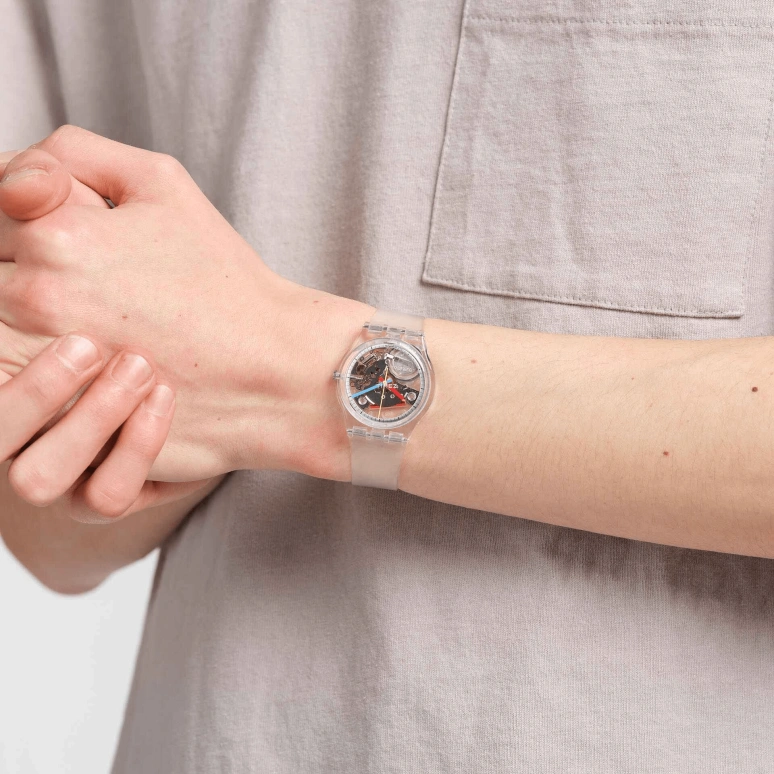 Swatch,Originals 34mm,34mm,Bio-sourced,Transparent,Quartz,Round,SO28K100,SO28K100-S06