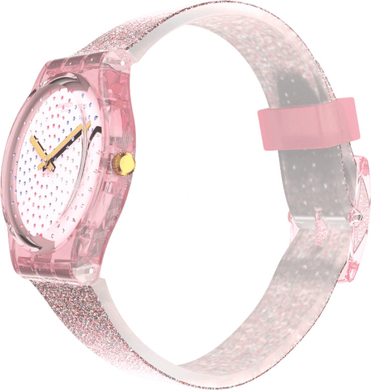 Swatch,Originals 34mm,34mm,Plastic,Pink,Sapphire,Crystal Glass,GP168