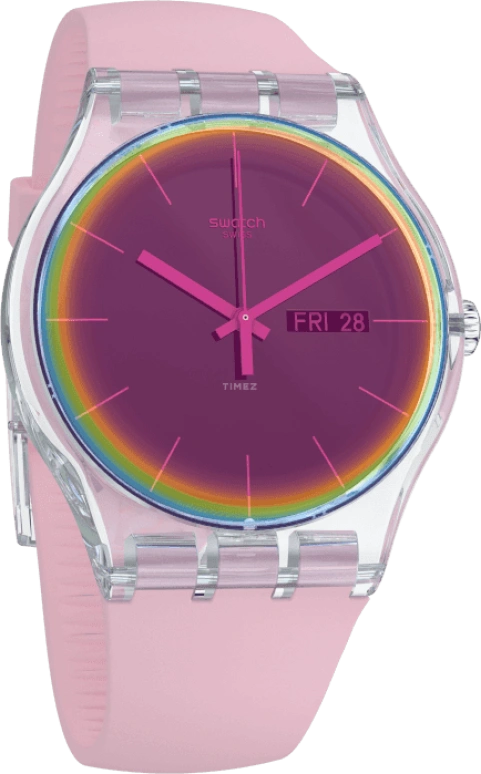 Swatch,Originals 41mm,41mm,Plastic,Pink Red,Red,SUOK710