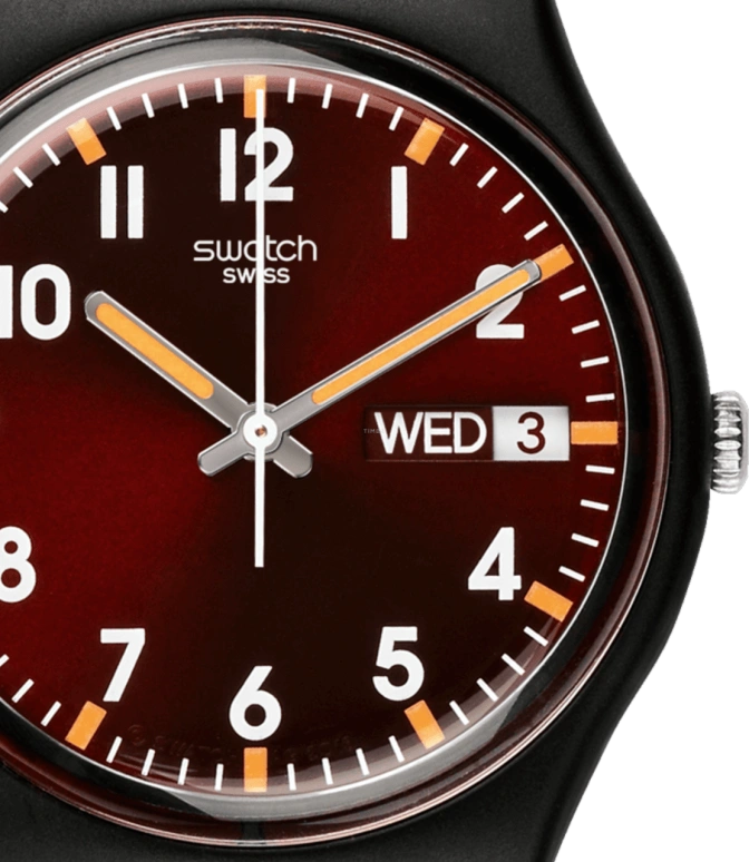 Swatch,Originals 34mm,34mm,Plastic,Red,GB753