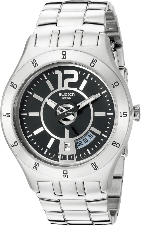Swatch,Other 43mm,43mm,Stainless Steel,Black,Quartz,Day,Sapphire,Crystal Glass,YTS403G