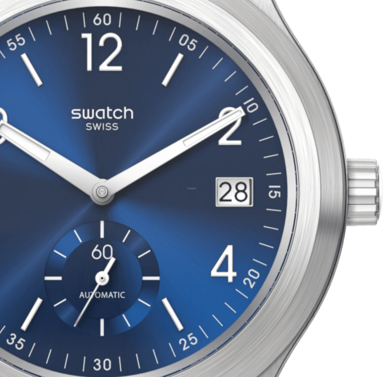 Swatch,IRONY 42mm,42mm,Stainless Steel,Blue,Open,SY23S410