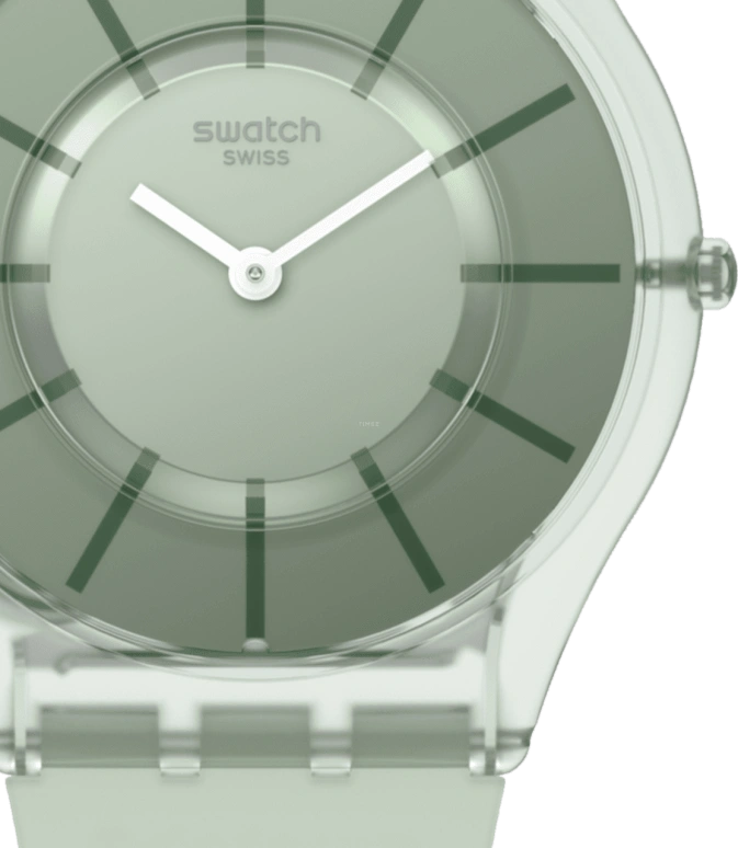Swatch,SKIN 34mm,34mm,Bioceramic,Green,Open,SS08G103