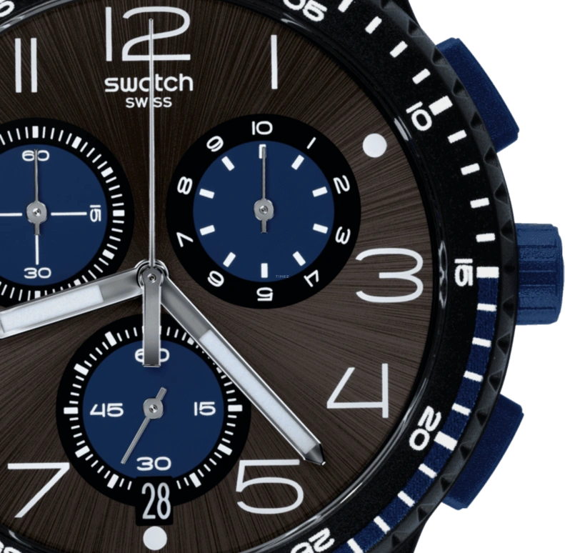 Swatch,Originals 42mm,42mm,Plastic,Brown,SUSB406