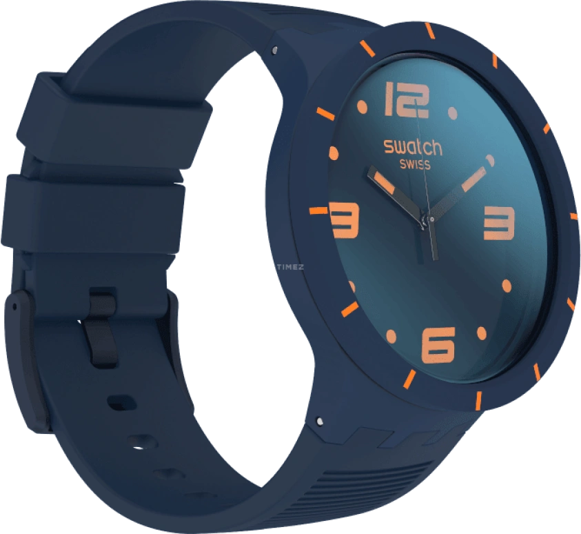 Swatch,THE BOLD 47mm,47mm,Plastic,Blue,Closed,SO27N110