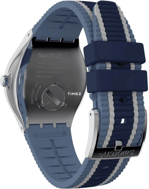 Swatch,IRONY 42.70mm,42.70mm,Stainless Steel,Blue,Quartz,Day,Tonneau,YWS436