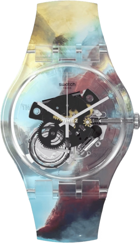 Swatch,Originals 41mm,41mm,Plastic,Transparent,Quartz,Sapphire,Crystal Glass,Round,SUOK136,SUOK136-048