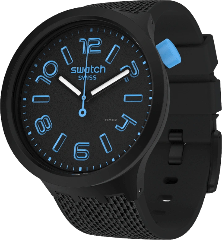 Swatch,THE BOLD 47mm,47mm,Plastic,Black,Sapphire,Crystal Glass,SO27B118