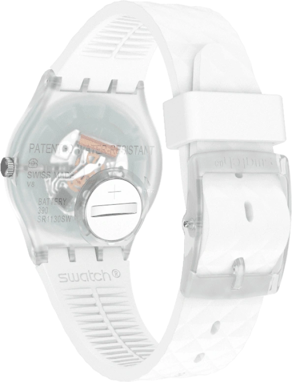 Swatch,Originals 34mm,34mm,Plastic,White,Quartz,Baton,GE286