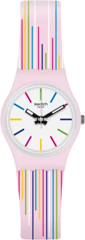 Swatch,I love your folk 25mm,25mm,Plastic,White,Quartz,Tonneau,Pink,LP155