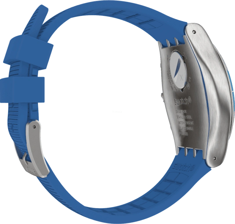 Swatch,IRONY 43mm,43mm,Stainless Steel,Black,Silver,Blue,Minutes,YVS485