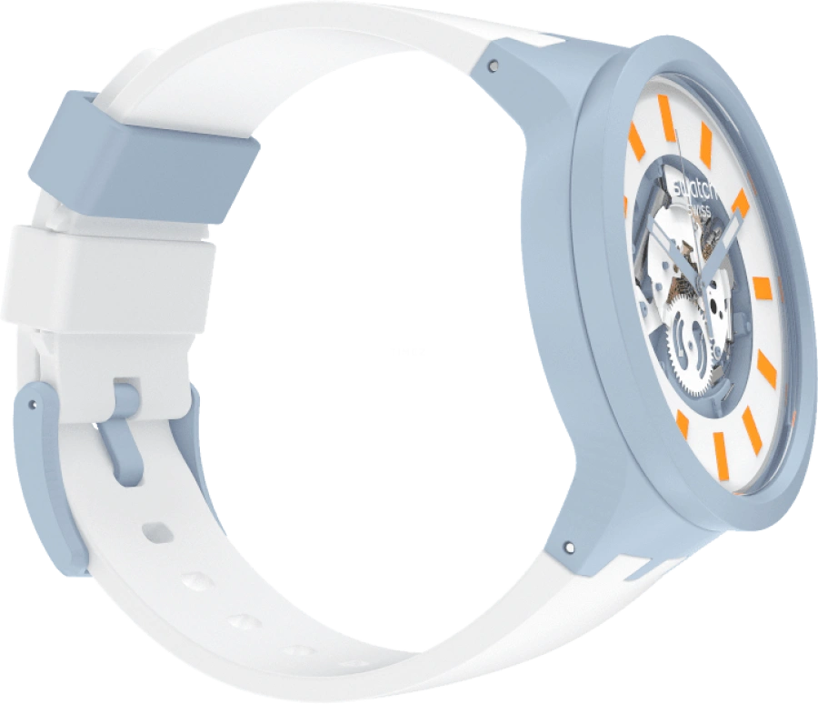 Swatch,THE BOLD 47mm,47mm,Bioceramic,Ceramic,White,SB03N101