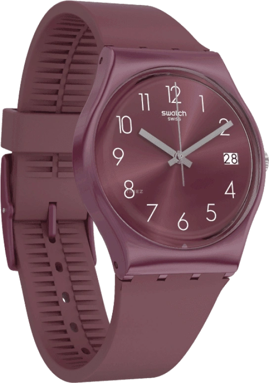 Swatch,Originals 34mm,34mm,Plastic,Purple Red,Closed,GR405
