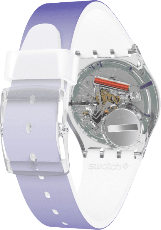Swatch,Originals 34mm,34mm,Plastic,Purple,Green,Sapphire,Crystal Glass,GE718
