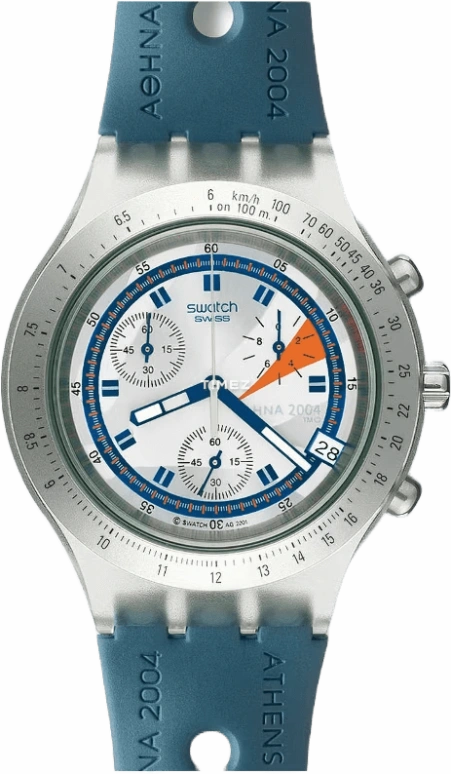Swatch,Other 38.40mm,38.40mm,Plastic,White,Quartz,Chronograph,Day,SVCK4006