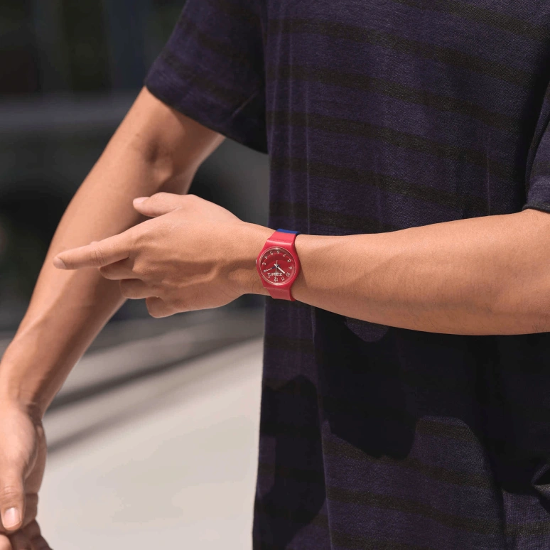 Swatch,Originals 34mm,34mm,Bio-sourced,Red,Quartz,Round,SO28R112