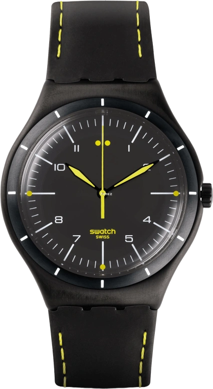 Swatch,Other 41mm,41mm,Stainless Steel,Black,Quartz,Sapphire,Crystal Glass,Round,YWB100