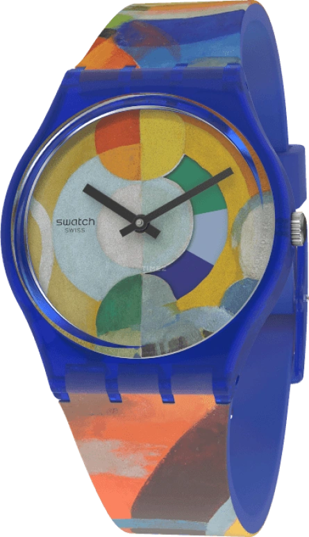 Swatch,Originals 34mm,34mm,Plastic,Multi-Color,Quartz,Sapphire,Crystal Glass,Round,GZ712