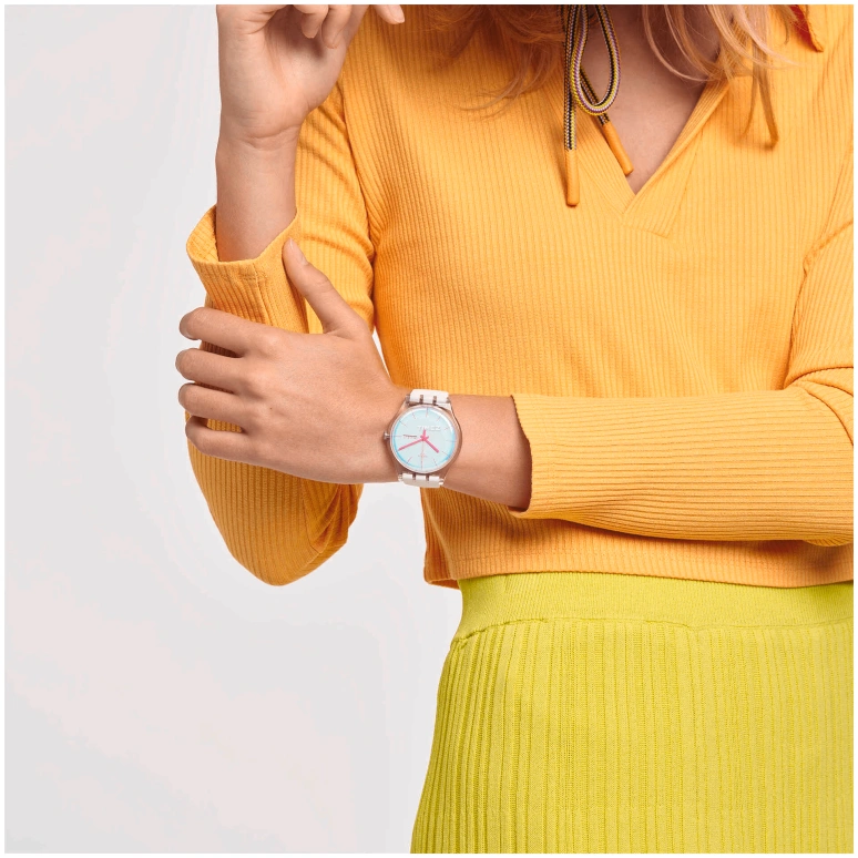 Swatch,Originals 41mm,41mm,Bio-sourced,Pink,Quartz,Date,Round,SO29K704,SO29K704-S14