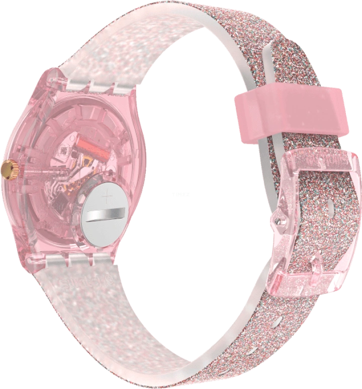 Swatch,Originals 34mm,34mm,Plastic,Pink,Sapphire,Crystal Glass,GP168