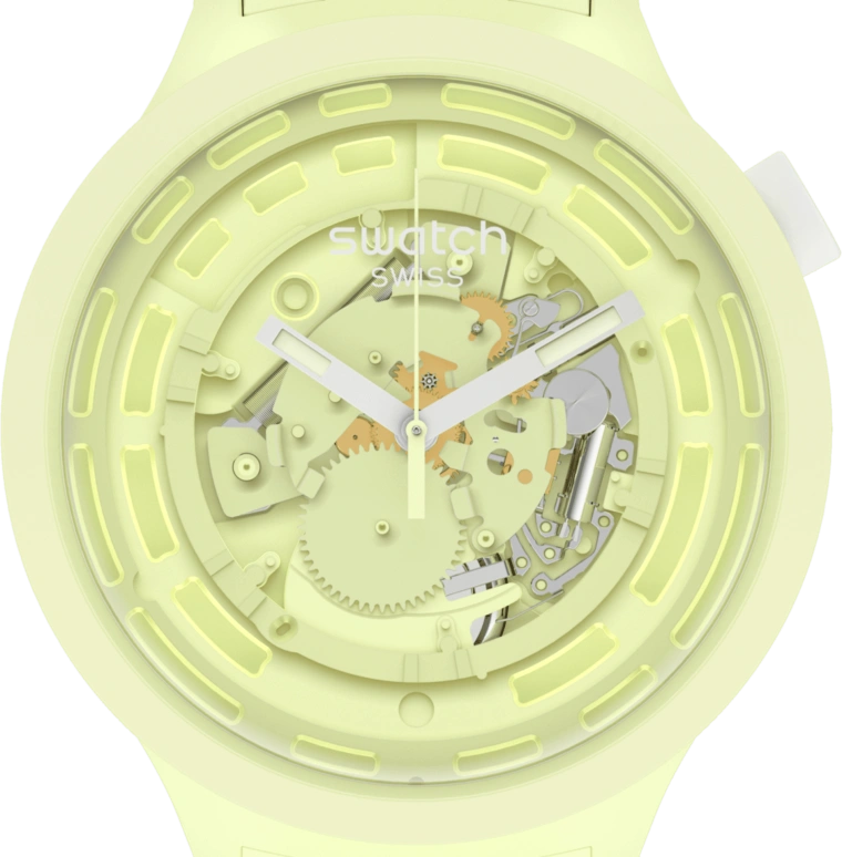 Swatch,THE BOLD 47mm,47mm,Bioceramic,Ceramic,Yellow,Round,SB03J100