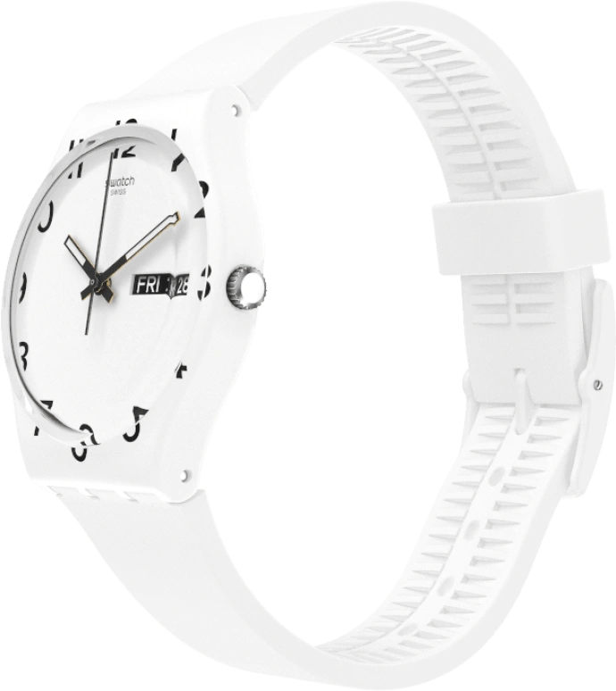 Swatch,Originals 39.20mm,39.20mm,Plastic,White,Sapphire,Crystal Glass,GW716