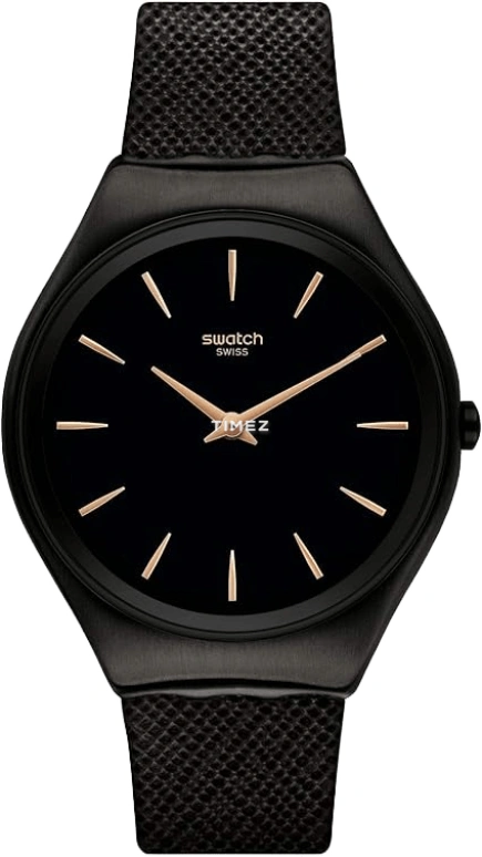 Swatch,SKIN 41mm,41mm,Stainless Steel,Black,Quartz,Round,SYXB101