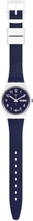 Swatch,Originals 34mm,34mm,Plastic,Blue,Quartz,Date,Day,GW715