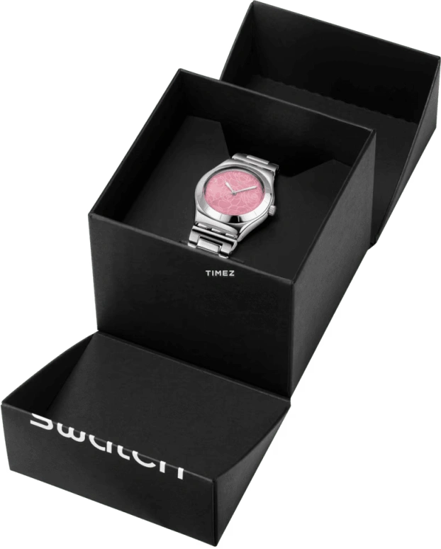 Swatch,IRONY 33mm,33mm,Stainless Steel,Pink Red,Quartz,Sapphire,Glass,Round,YLS234G