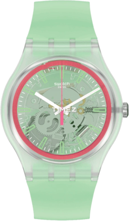 Swatch,Originals 41mm,41mm,Plastic,Transparent,Quartz,Tonneau,SUOK152