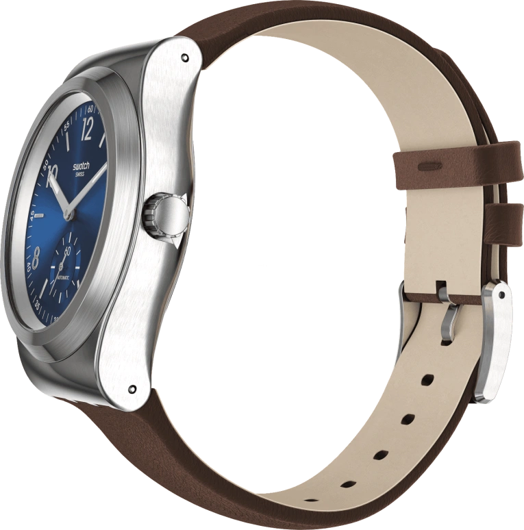 Swatch,IRONY 42mm,42mm,Stainless Steel,Blue,Open,SY23S410